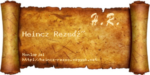 Heincz Rezső névjegykártya